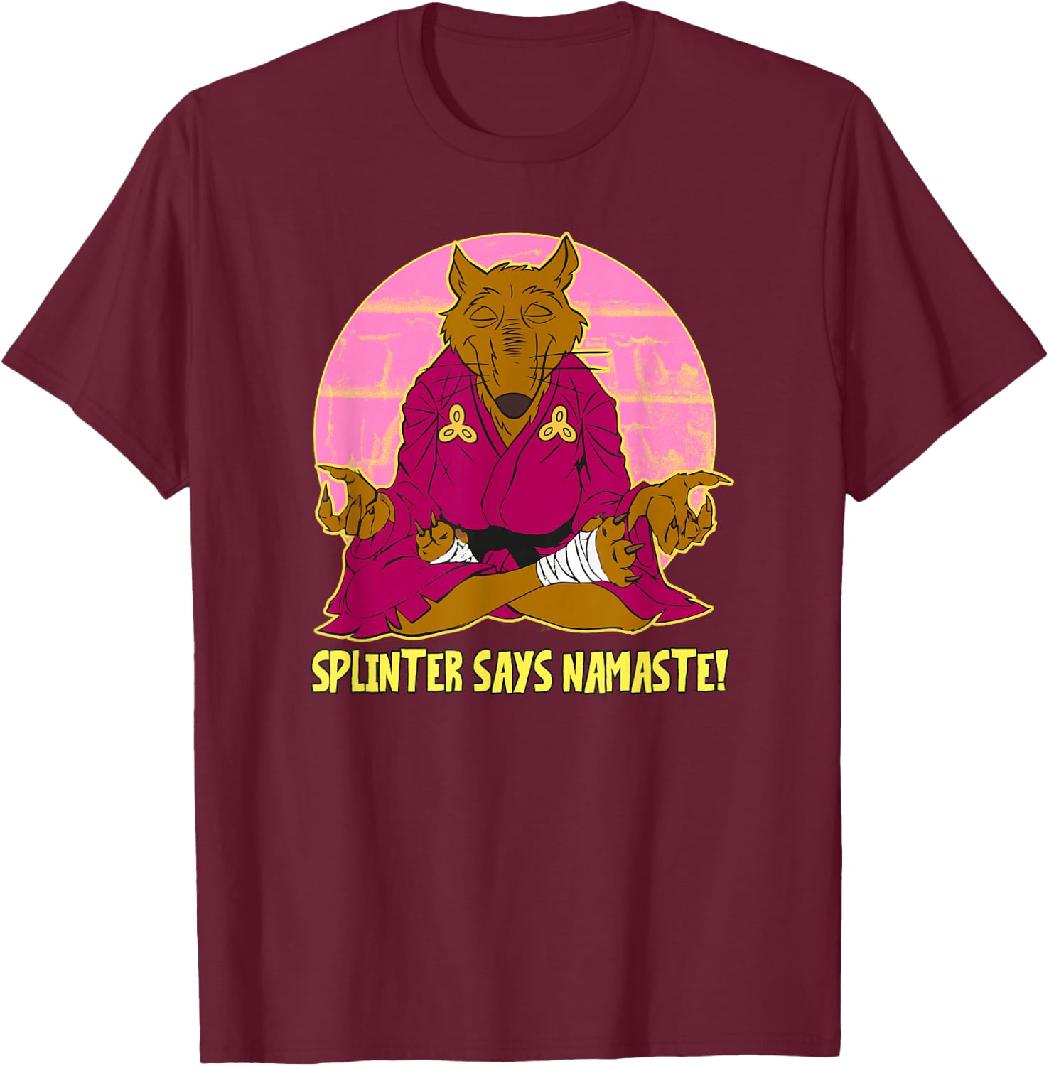 Splinter Says Namaste T-Shirt - T-Shirt | Maroon