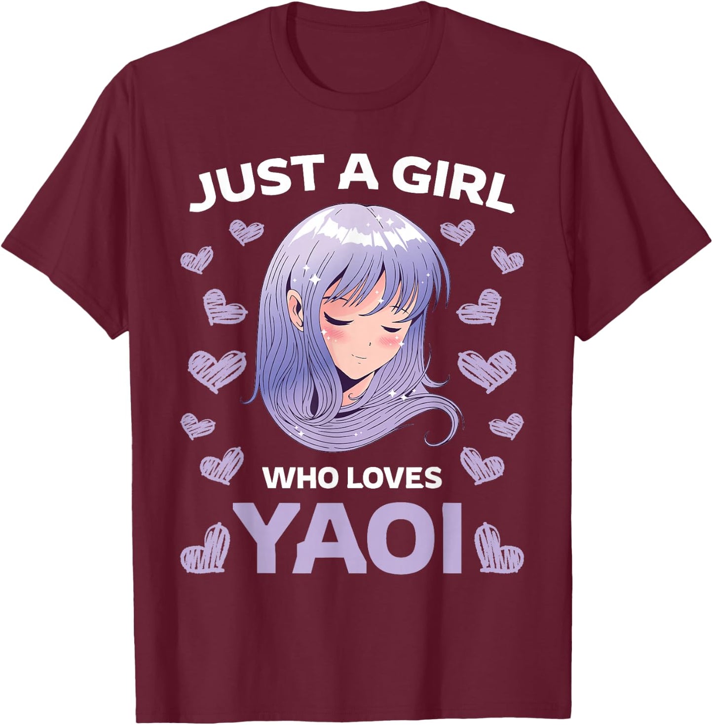 Just A Girl Who Loves Yaoi Manga BL Gay Anime Manga Fujoshi T-Shirt - T-Shirt | Maroon
