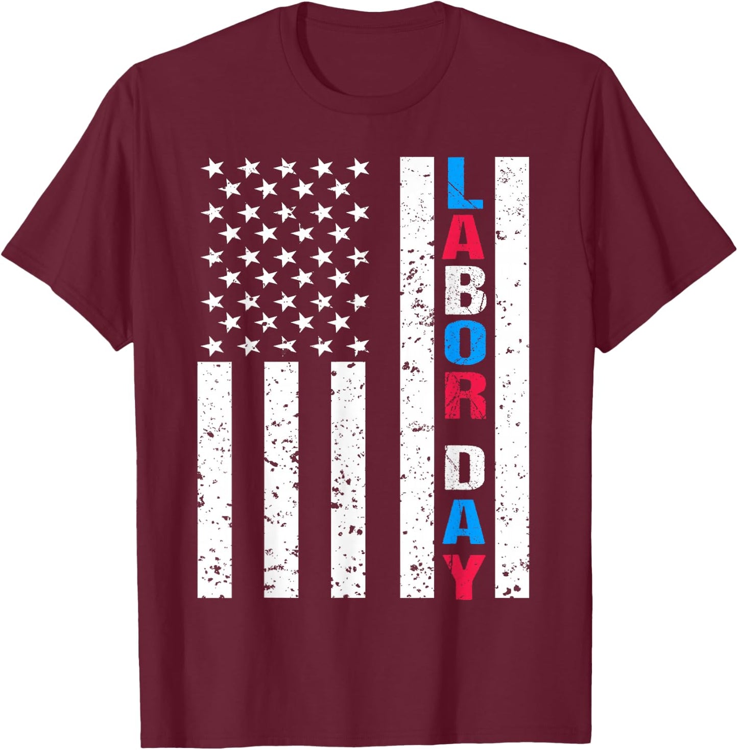 Labor Day Flag Labor Day Shirt American Flag Men Women Kids T-Shirt - T-Shirt | Maroon