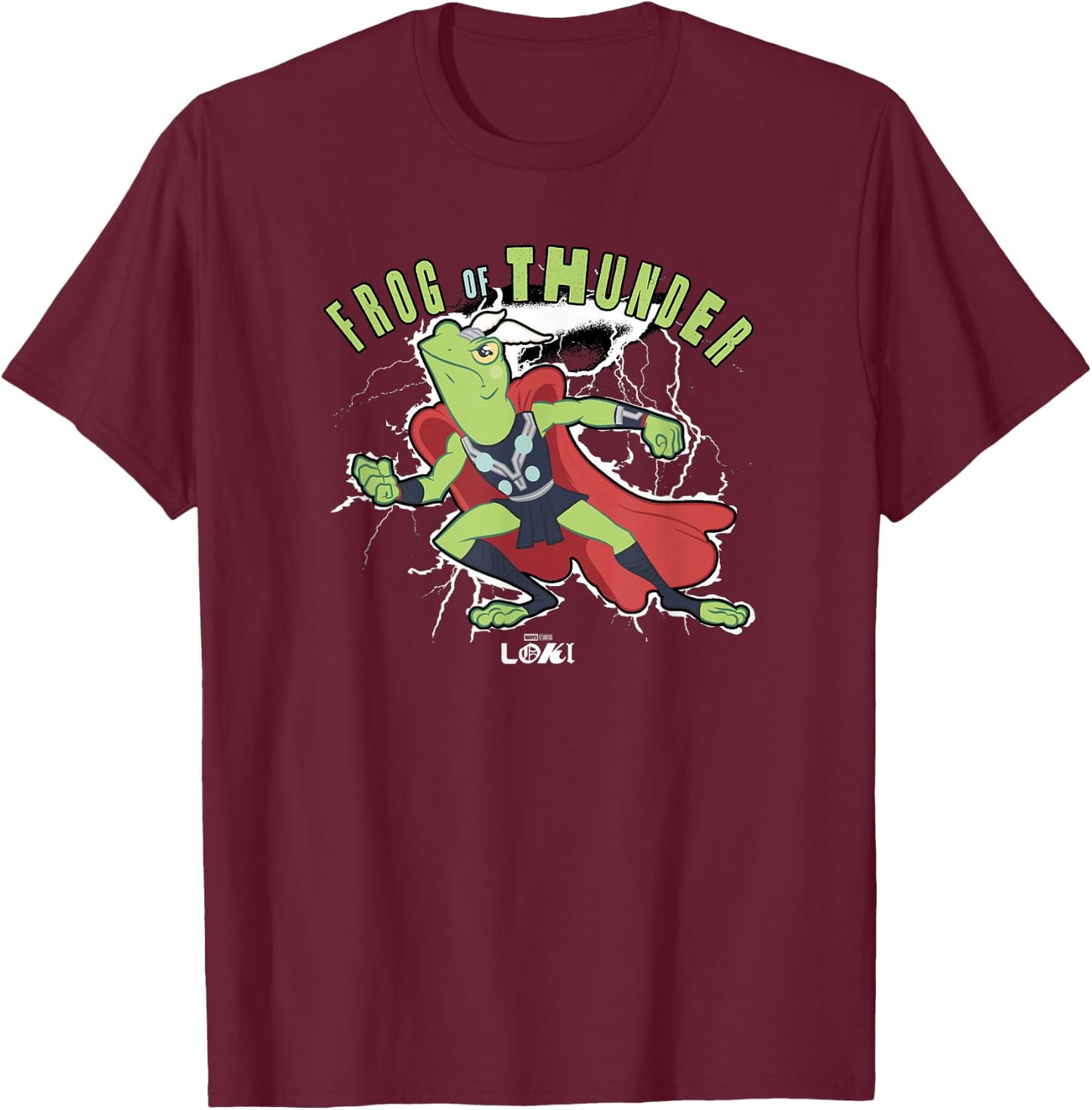 Marvel Loki Thor Variant Frog Of Thunder T-Shirt - T-Shirt | Maroon