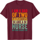 I'm A Dad Of Two Daughters And A Nurse Nothing Scares Me T-Shirt - T-Shirt | Maroon