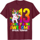 Official Teenager 13th Birthday Unicorn Flossing 13th Bday T-Shirt - T-Shirt | Maroon