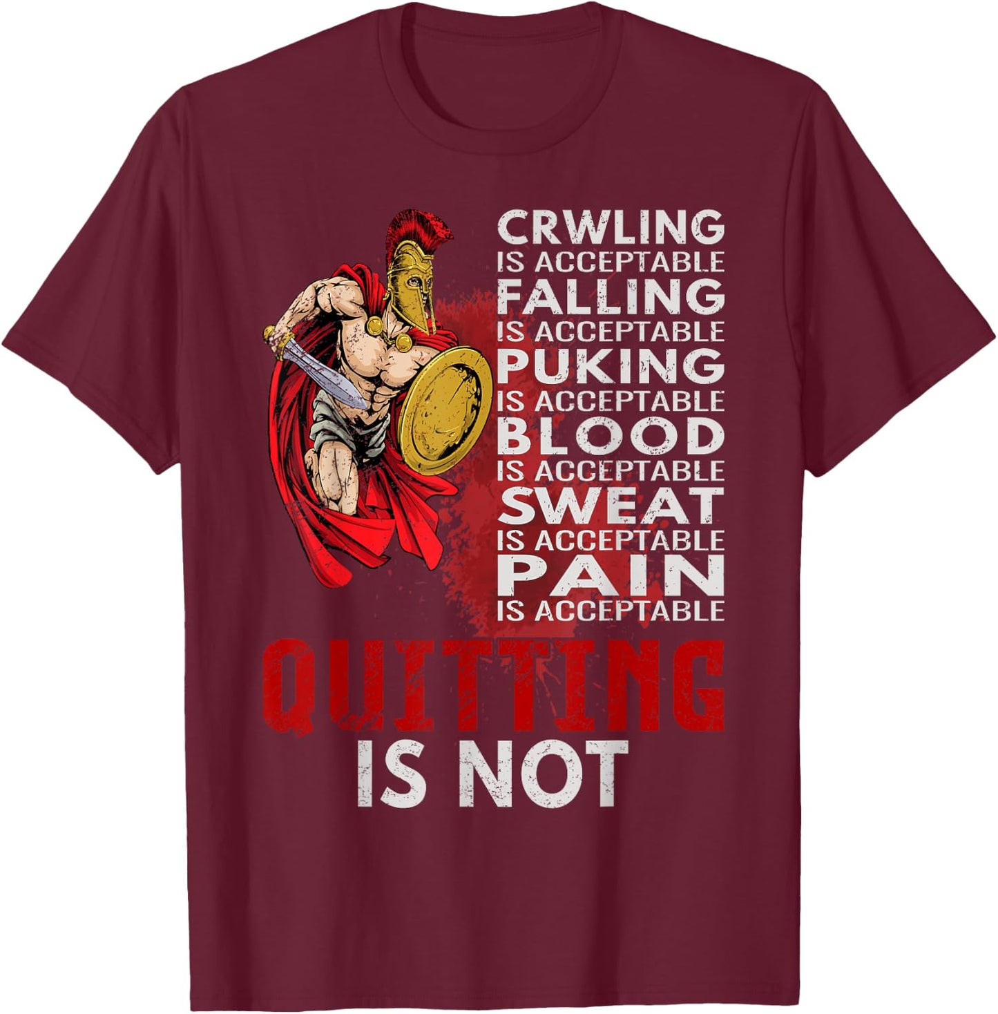 Spartans never quit Ancient Greece Warriors Sparta T-Shirt - T-Shirt | Maroon
