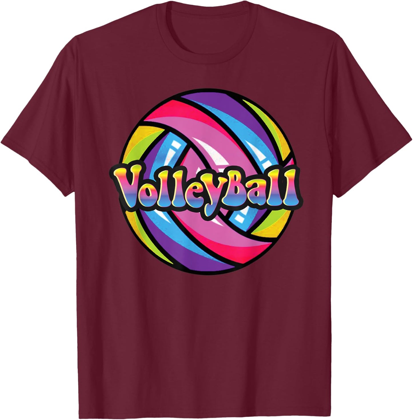 Volleyball Shirts for College Women & Teen Girls T-Shirt - T-Shirt | Maroon