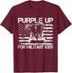 Purple up for Military Kids USA American Flag Military Boots T-Shirt - T-Shirt | Maroon