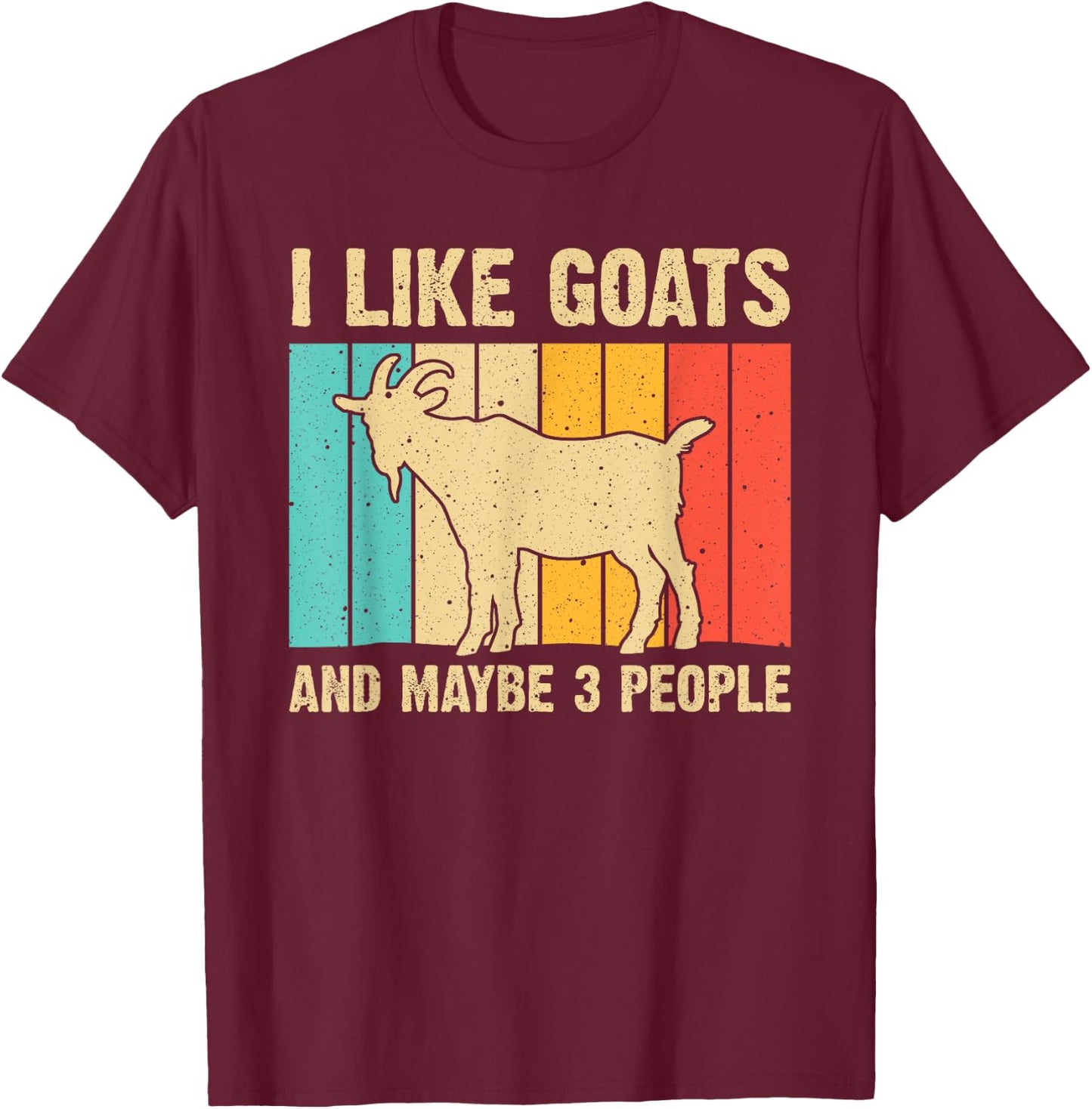 Funny Goat Art Women Kids Farming Goat Lover Stuff T-Shirt - T-Shirt | Maroon