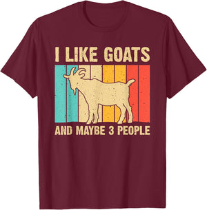Funny Goat Art Women Kids Farming Goat Lover Stuff T-Shirt - T-Shirt | Maroon