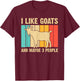Funny Goat Art Women Kids Farming Goat Lover Stuff T-Shirt - T-Shirt | Maroon