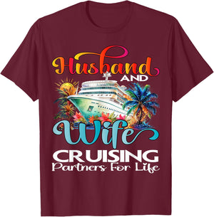 Husband And Wife Cruise 2026 Vacation Couple Cruise Cruising T-Shirt - T-Shirt | Maroon