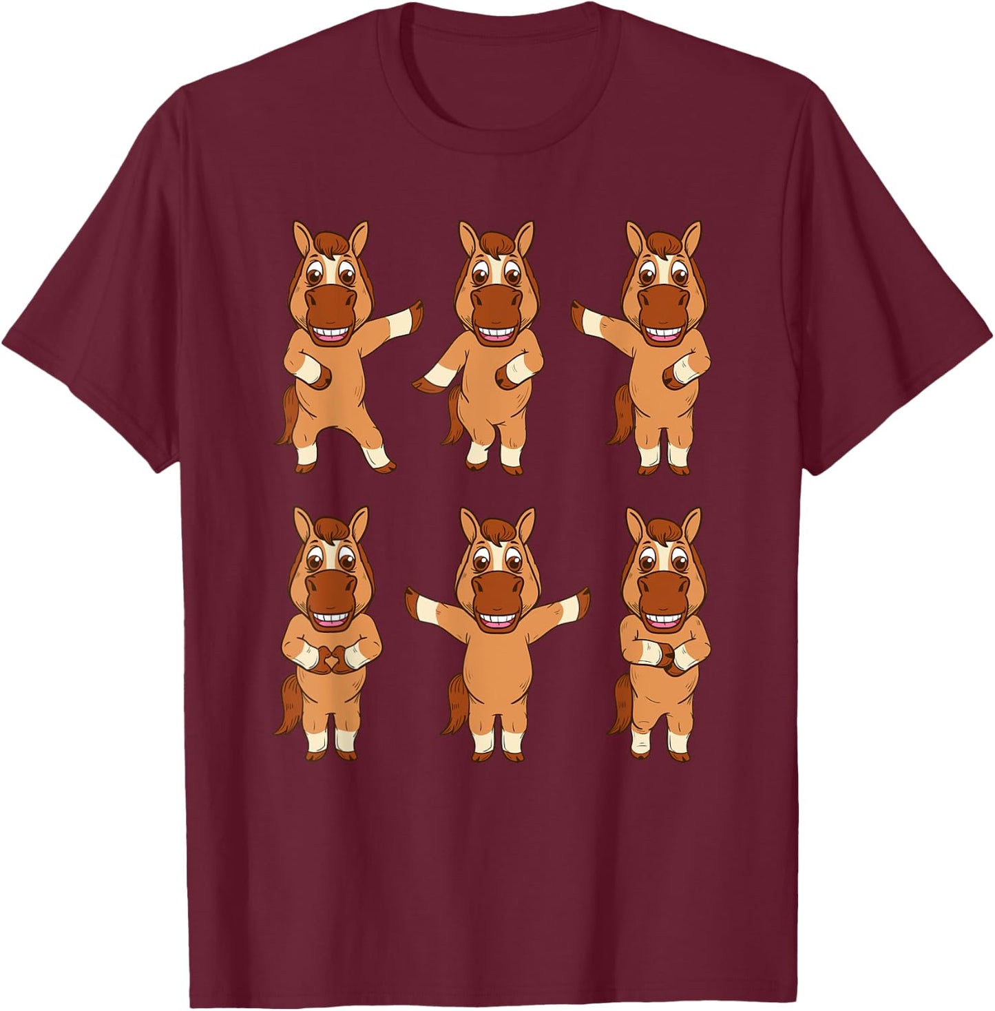 Horse Riding Women Dancing Horse Lover Girls Horse T-Shirt - T-Shirt | Maroon