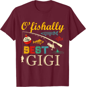 Ofishally Best Gigi Fishing Fisherman For Family Party T-Shirt - T-Shirt | Maroon