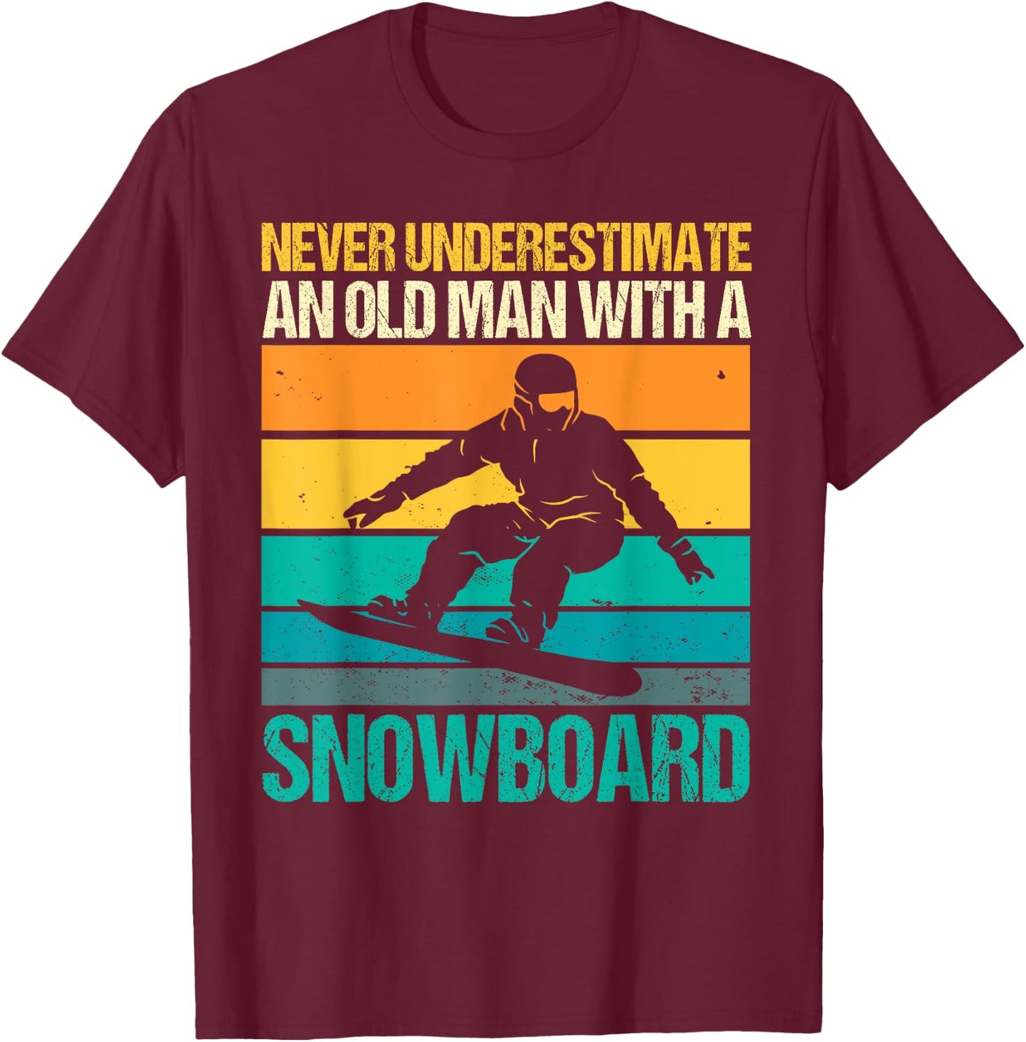 Snowboarding Granddad Snowboard Winter Sport Snowboarder T-Shirt - T-Shirt | Maroon