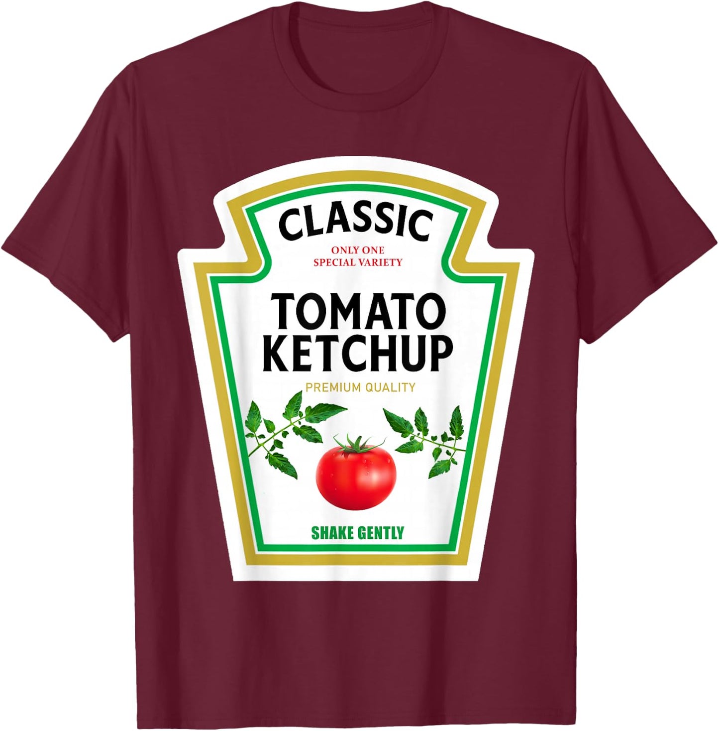 Ketchup Halloween 2024 Costume Matching Mustard Condiments T-Shirt - T-Shirt | Maroon