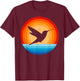 Hummingbird Retro Vintage 70s Sunset Bird Lovers Men Women T-Shirt - T-Shirt | Maroon
