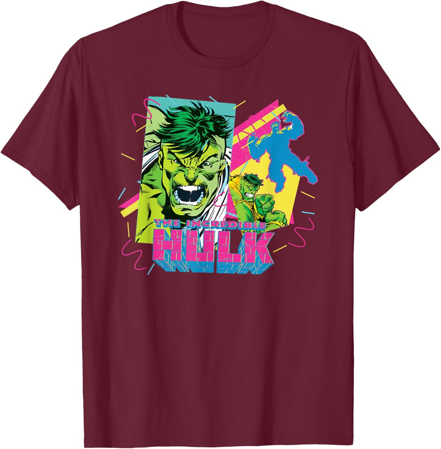 Marvel The Incredible Hulk Retro 90s T-Shirt - T-Shirt | Maroon