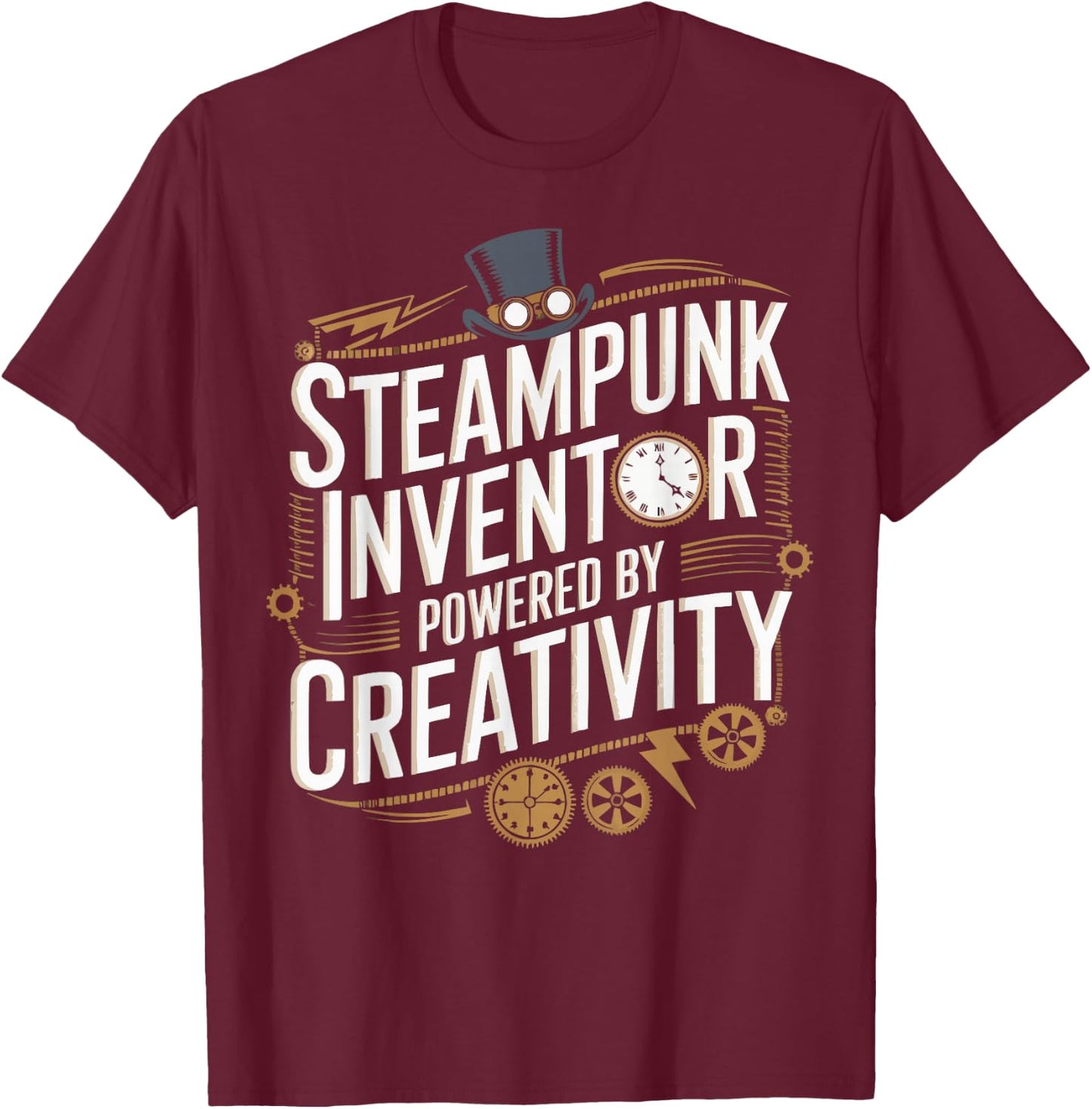 Steampunk Lover Clockwork Steampunk Gears Steam Mechanical T-Shirt - T-Shirt | Maroon