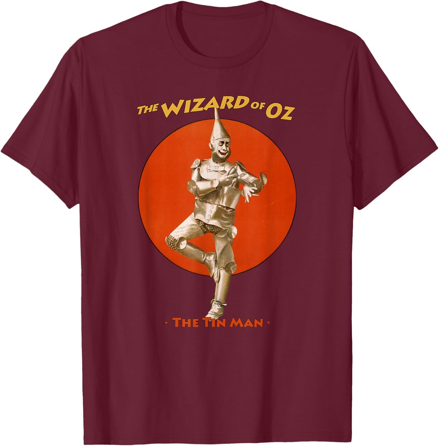 Vintage Tin Man Wizard of Oz Retro Poster T-Shirt - T-Shirt | Maroon