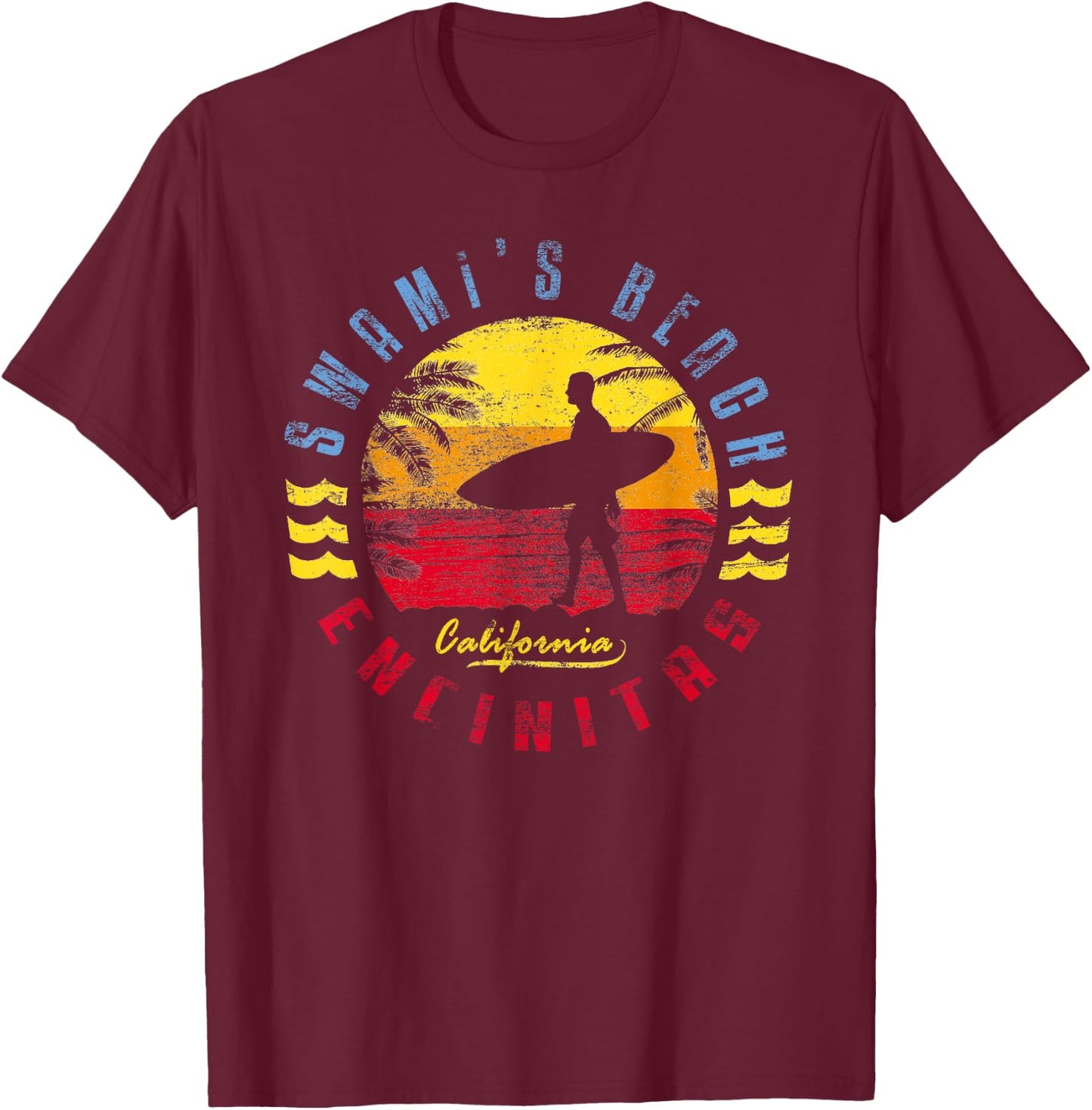 Swami's Beach | Surfing T-Shirt - T-Shirt | Maroon