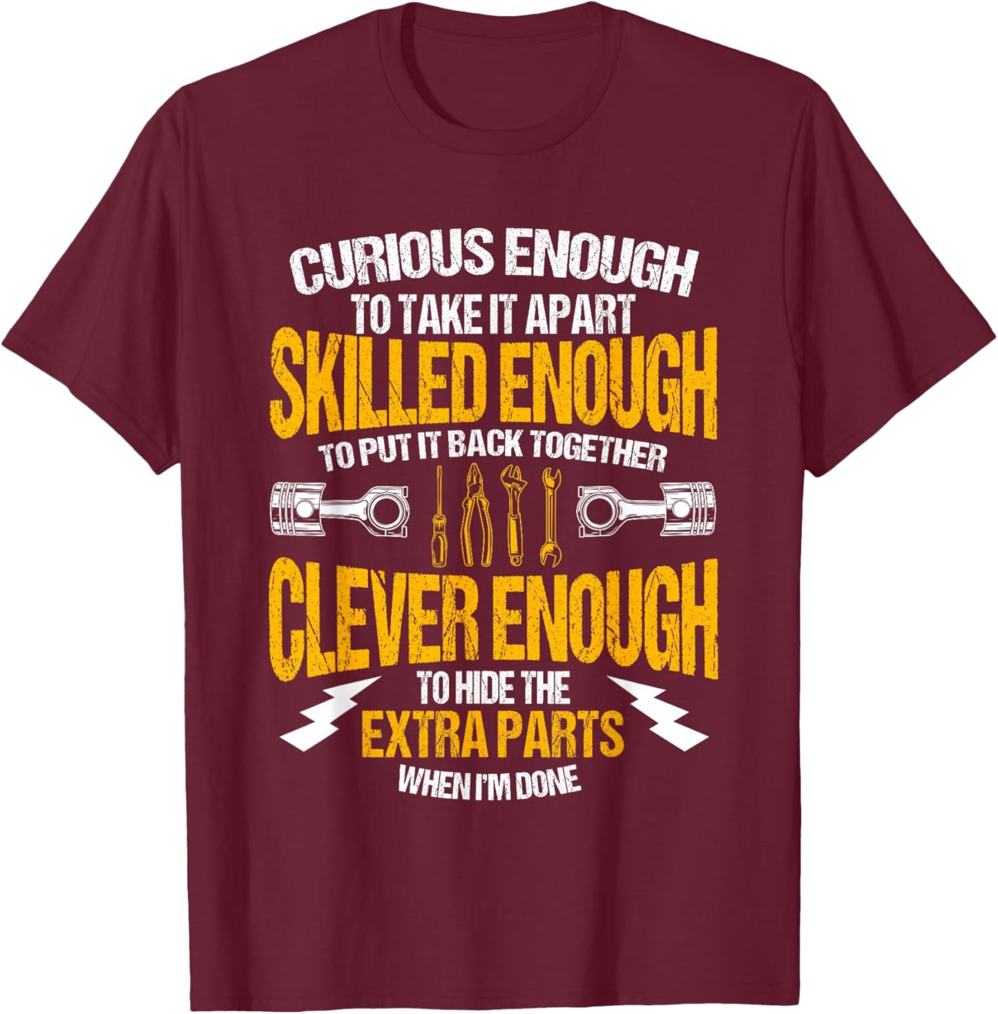 Funny Car Mechanic Gift Mechanic Tool Tuner T-Shirt - T-Shirt | Maroon