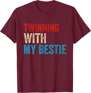 Twinning with My Bestie Boy Spirit Week Twin Day Best Friend T-Shirt - T-Shirt | Maroon