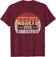 Vintage Retro Assets Over Liabilities Accountant T-Shirt - T-Shirt | Maroon