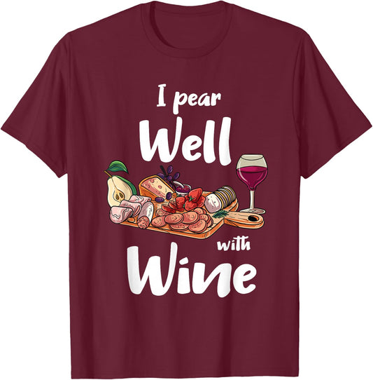 Ich schneide gut mit Wein ab - funny sausages T-Shirt - T-Shirt | Maroon
