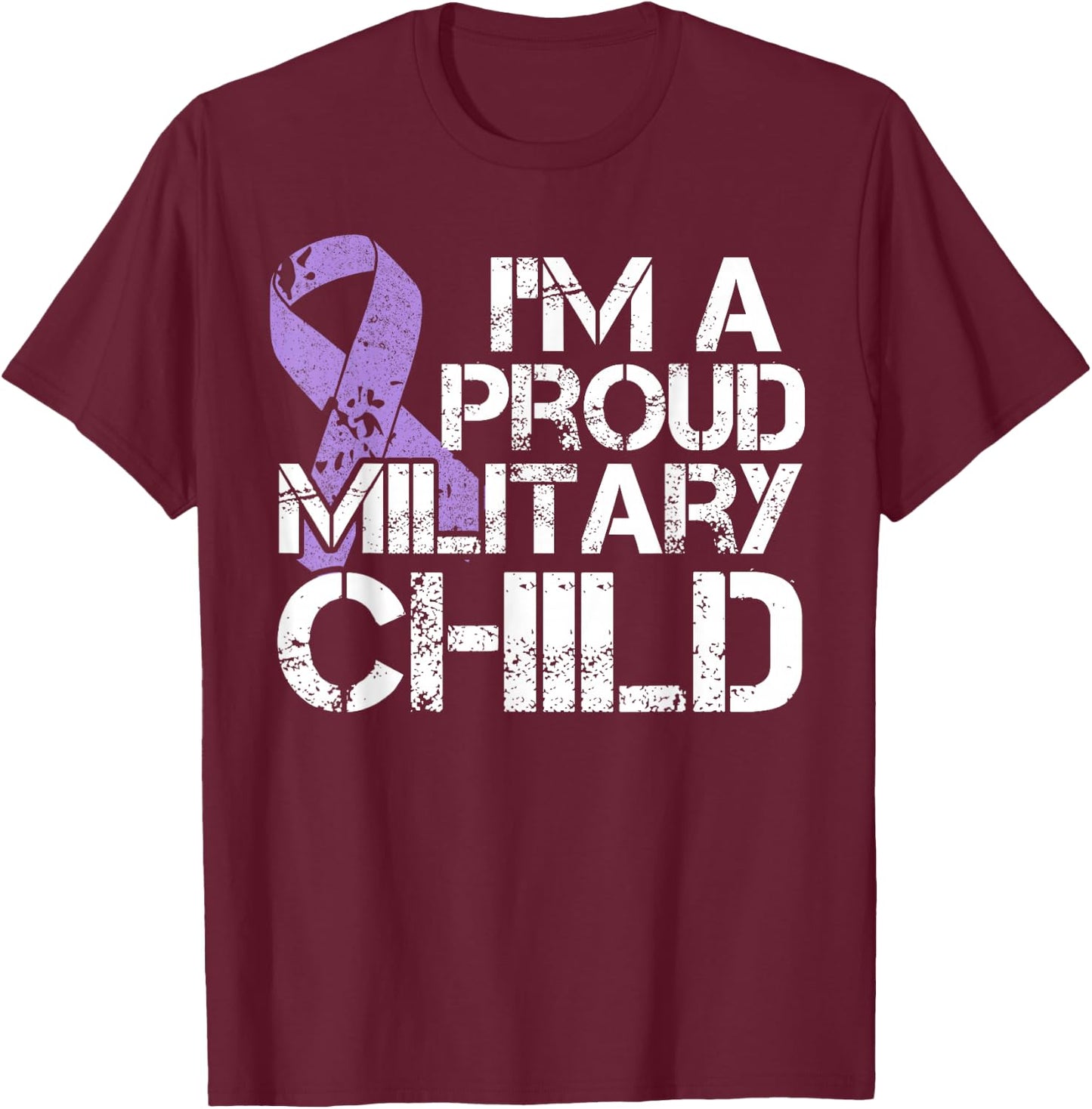 Military Child Month Purple Up Proud Military Child T-Shirt - T-Shirt | Maroon