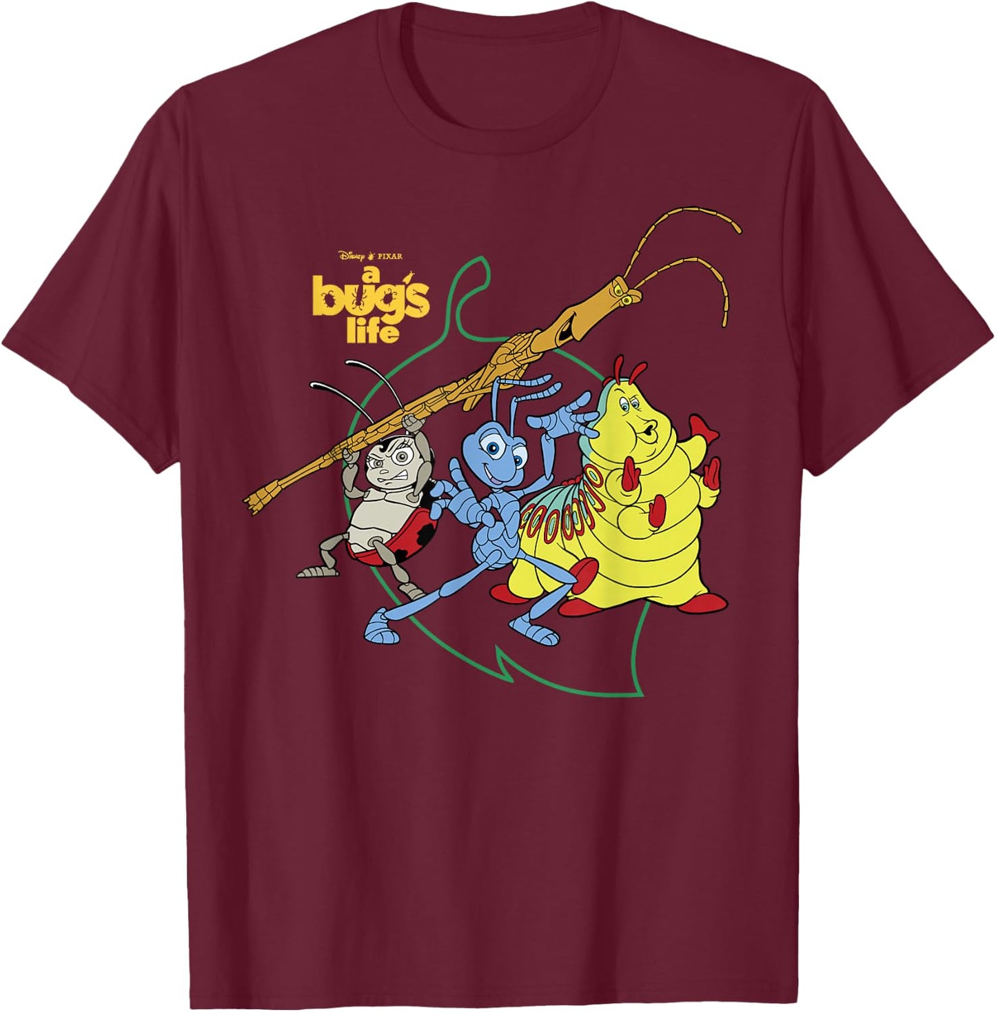 Disney Pixar Bugs Life Group Shot Action Graphic T-Shirt - T-Shirt | Maroon