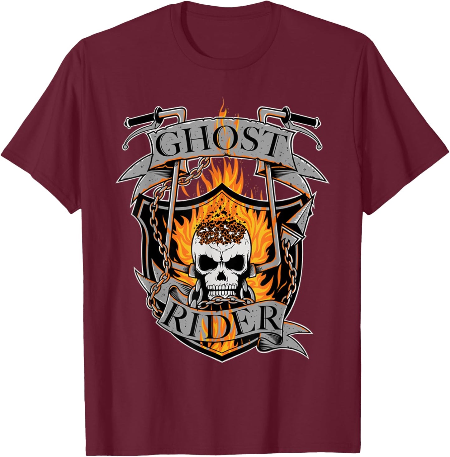 Ghost Rider - Wild Biker T-Shirt - T-Shirt | Maroon