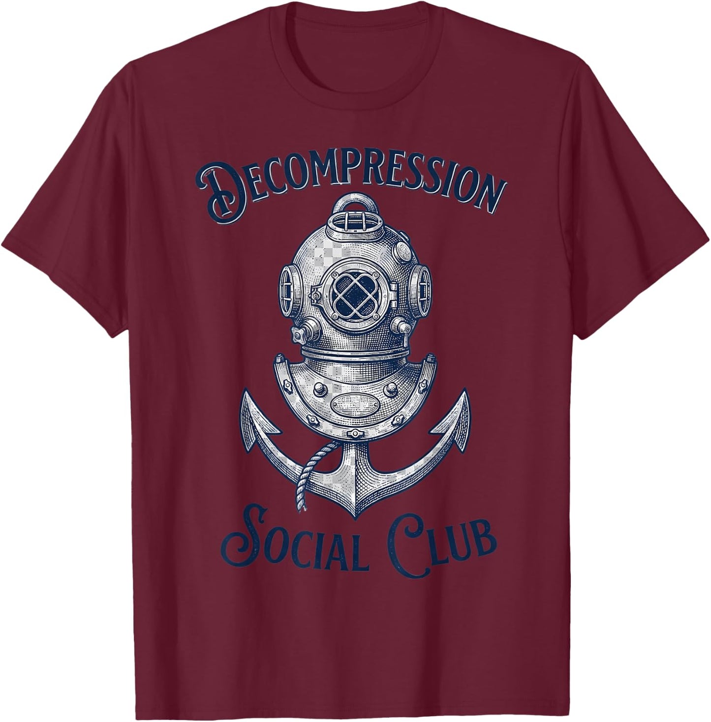Underwater Welder Commercial Diver Sea Art T-Shirt - T-Shirt | Maroon