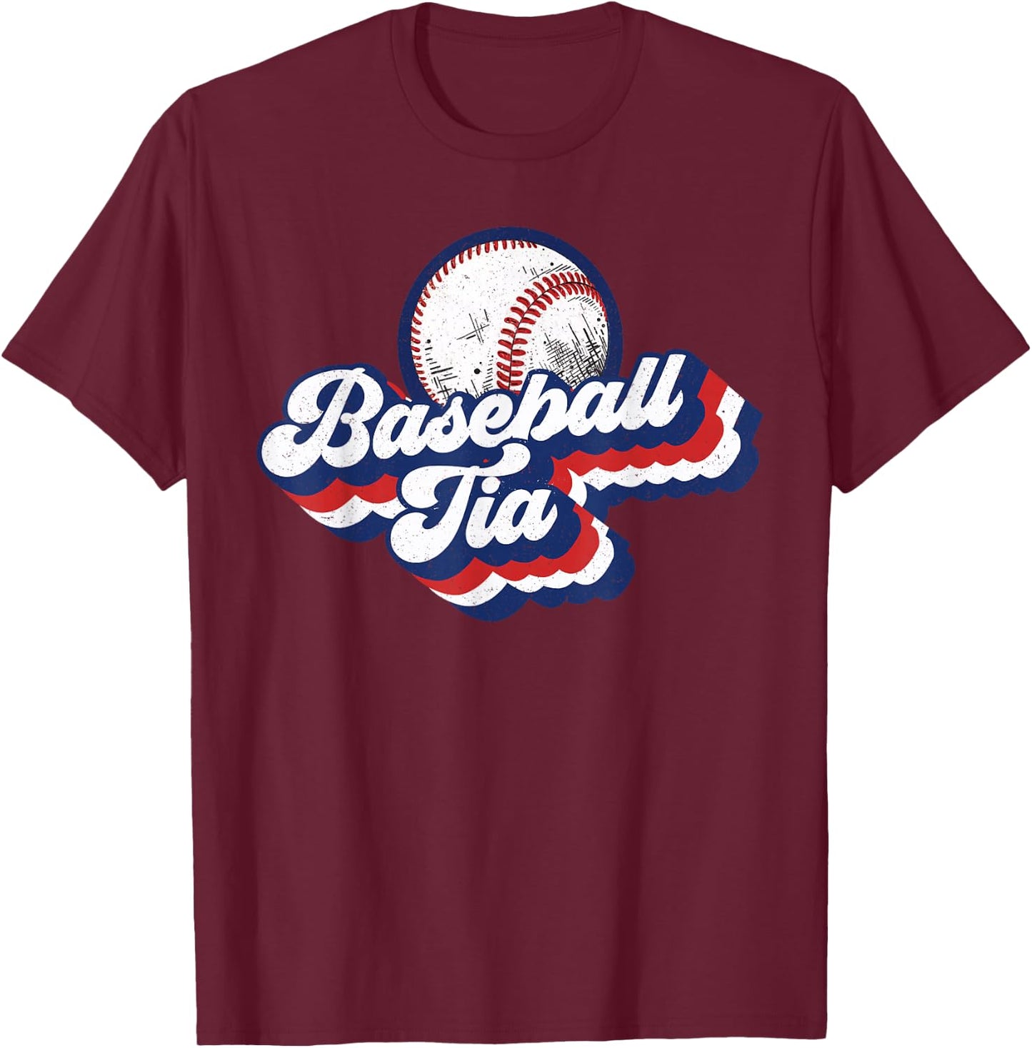 Baseball Tia Grandma Shirt Mother's Day Gift T-Shirt - T-Shirt | Maroon