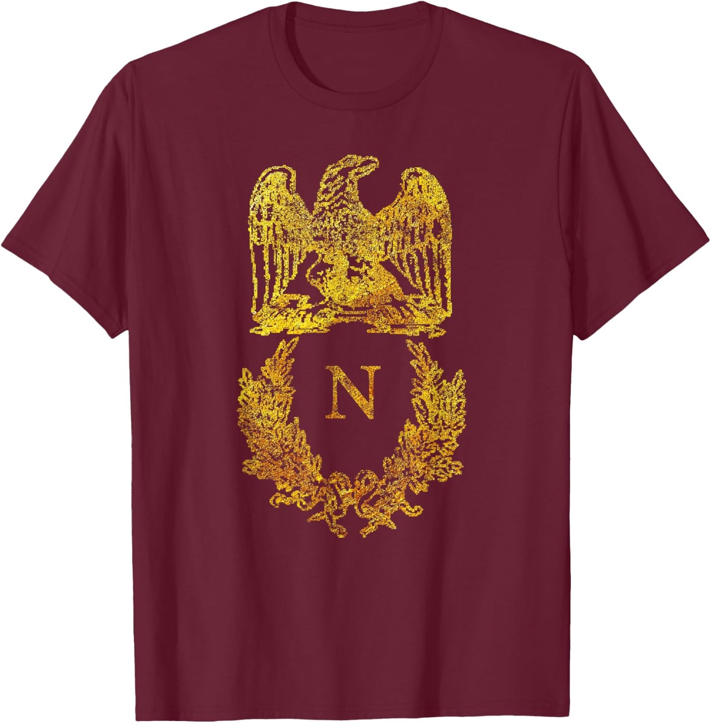 Napoleon Bonaparte Eagle Emblem Badge Napoleonic T-Shirt - T-Shirt | Maroon