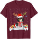 Reindeer Santa Hat Cavalier King Charles Spaniel Christmas T-Shirt - T-Shirt | Maroon