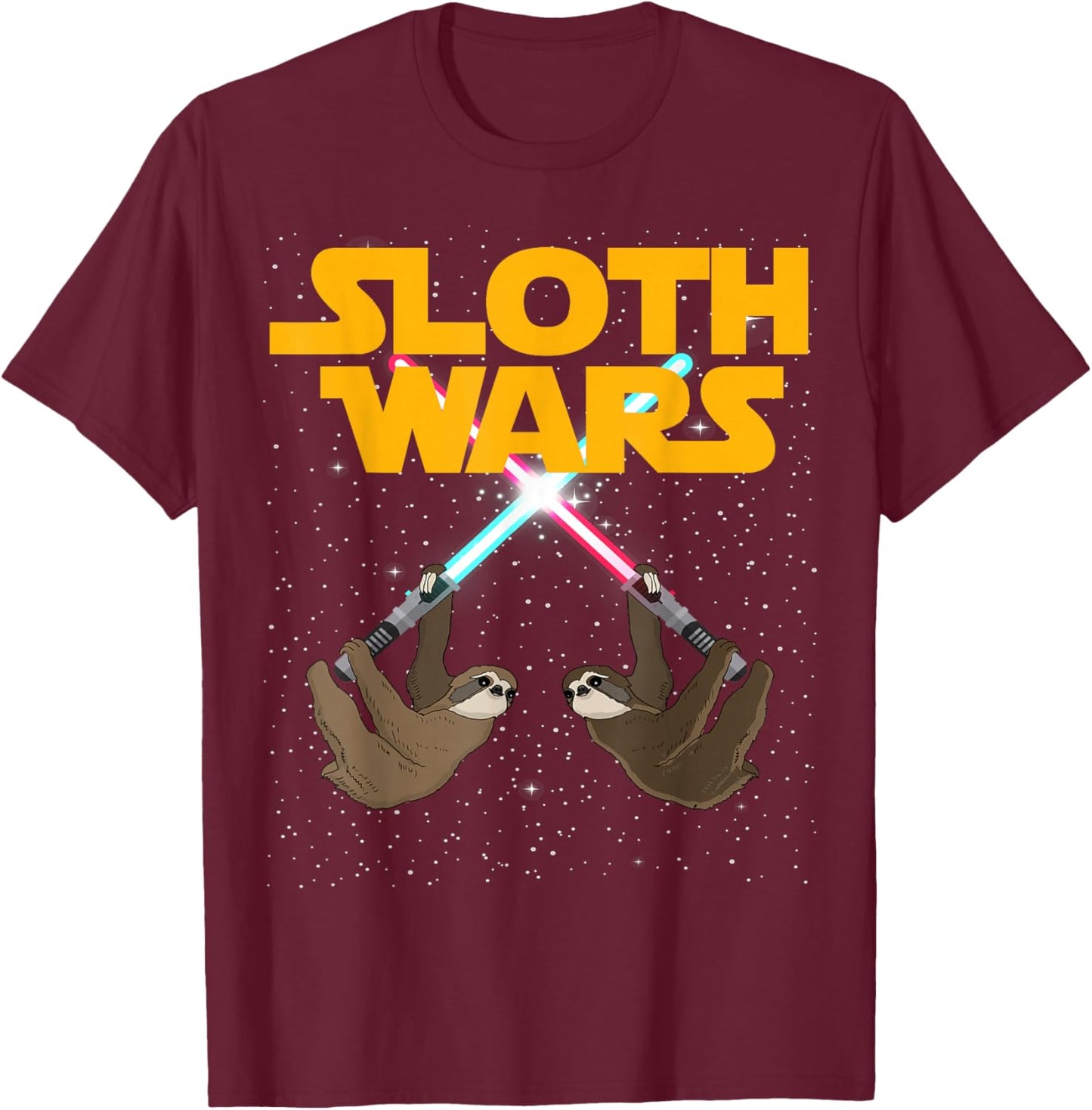 Sloth Wars T-Shirt - T-Shirt | Maroon