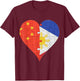 Chinese Filipino Flag Heart T-Shirt - T-Shirt | Maroon