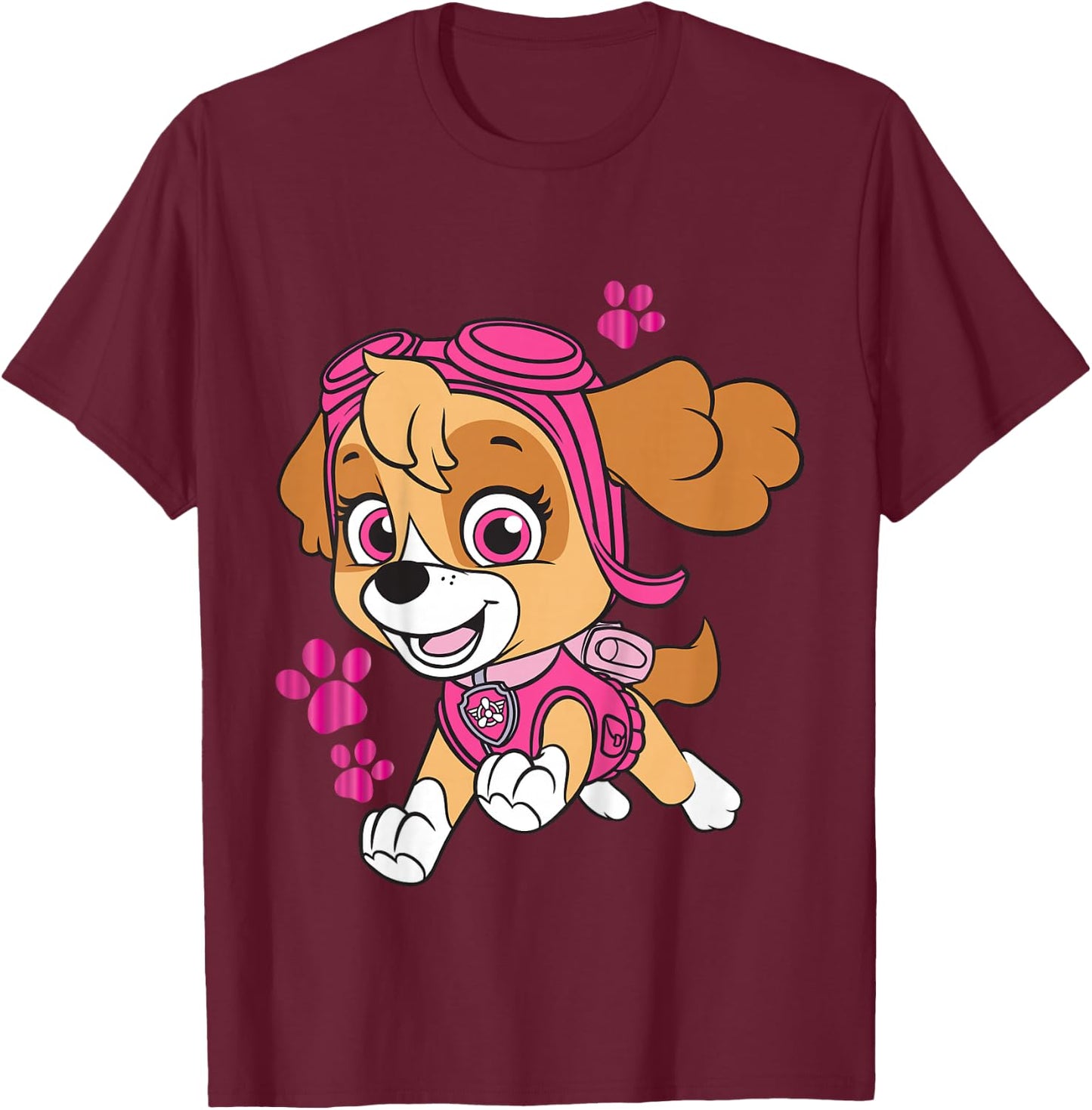 Kids PAW Patrol Skye Leaping Girl's T-Shirt - T-Shirt | Maroon