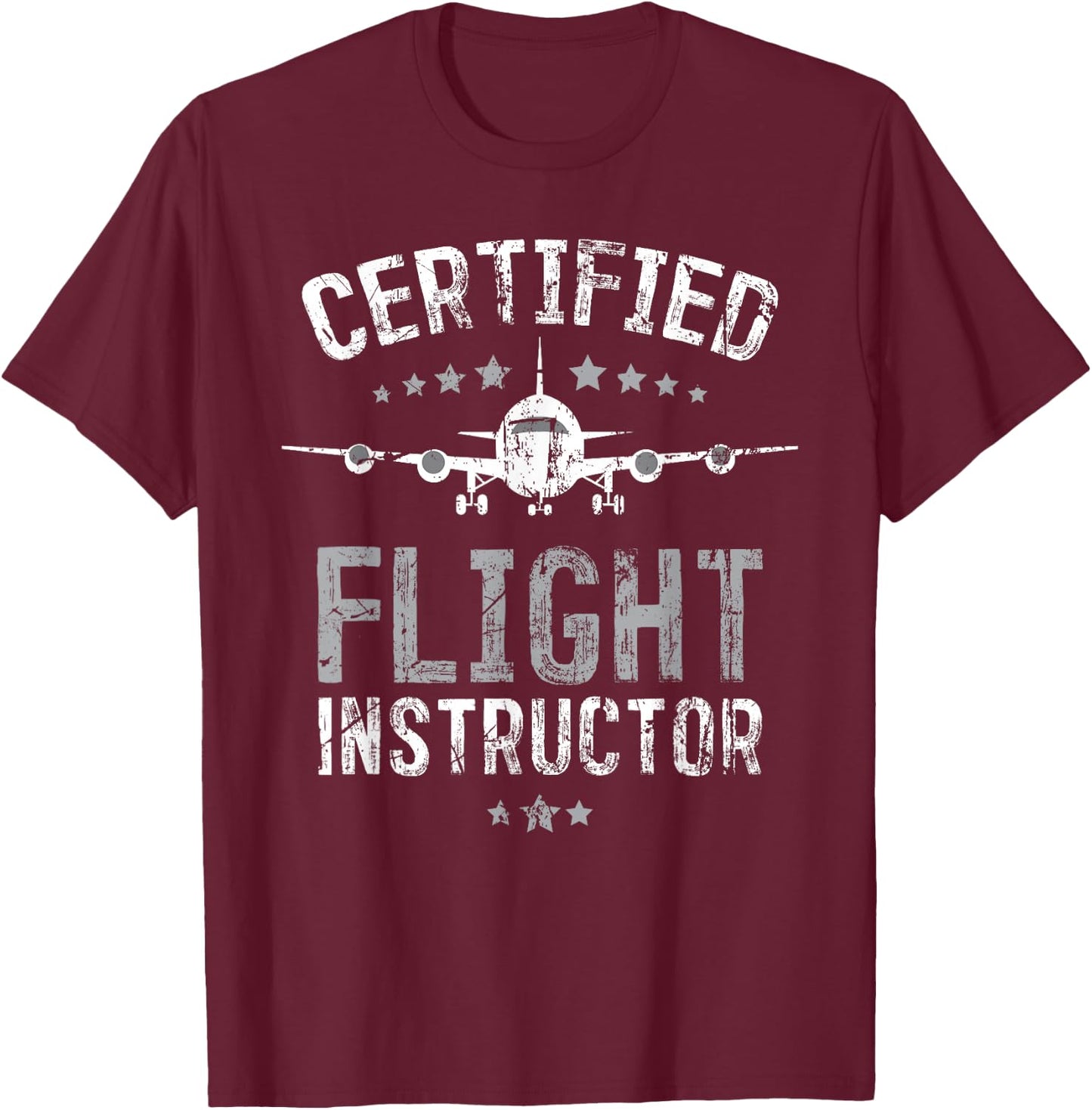 CFI Aviation Flying Certified Flight Instructor T-Shirt - T-Shirt | Maroon