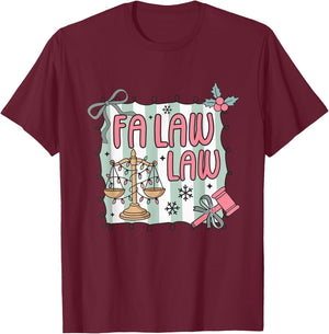 FA Law Law Lawyer Coquette Christmas Santa Judge Xmas Pajama T-Shirt - T-Shirt | Maroon
