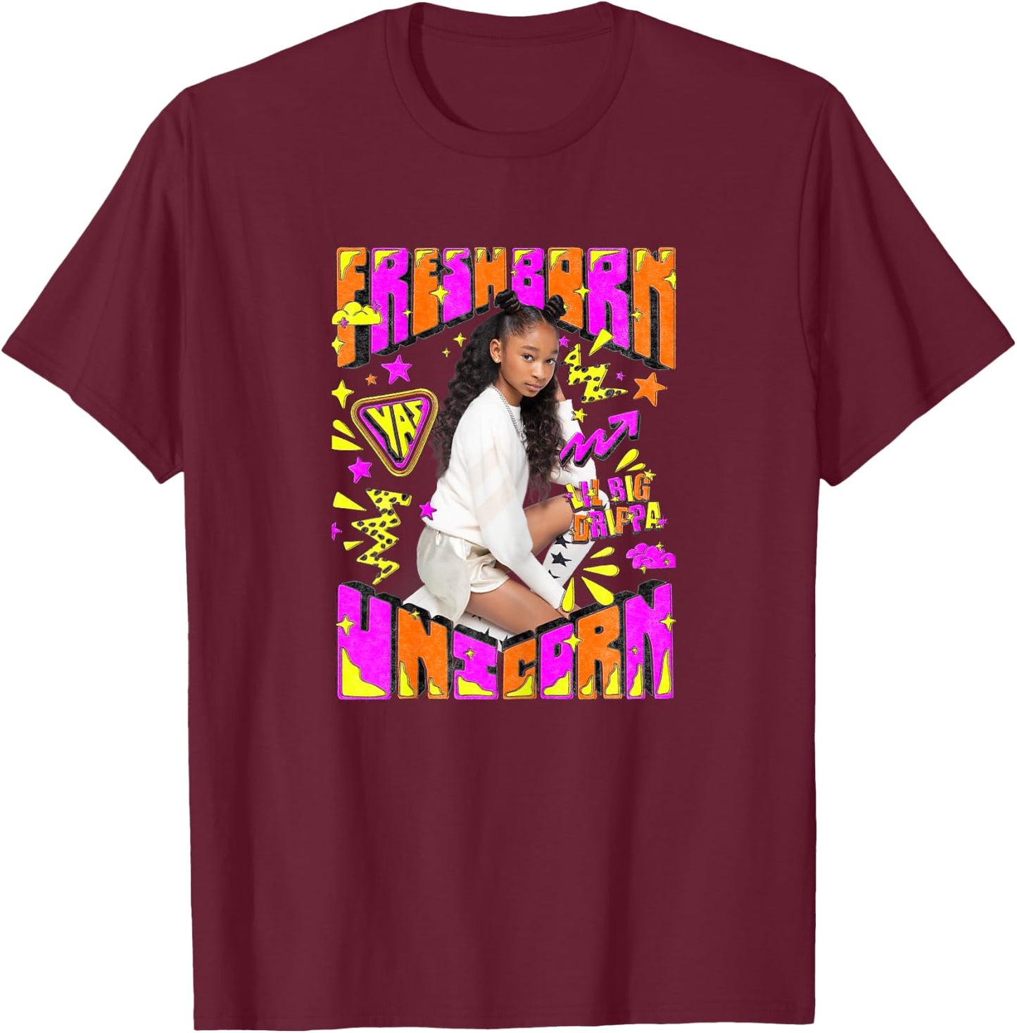 That Girl Lay Lay Fresh Bark Unicorn T-Shirt - T-Shirt | Maroon