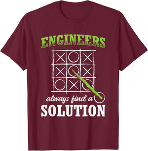 Engineering Student Engineer Engineers Always Find A Solution Engineering Engineer ,Black,Small T-Shirt - T-Shirt | Maroon