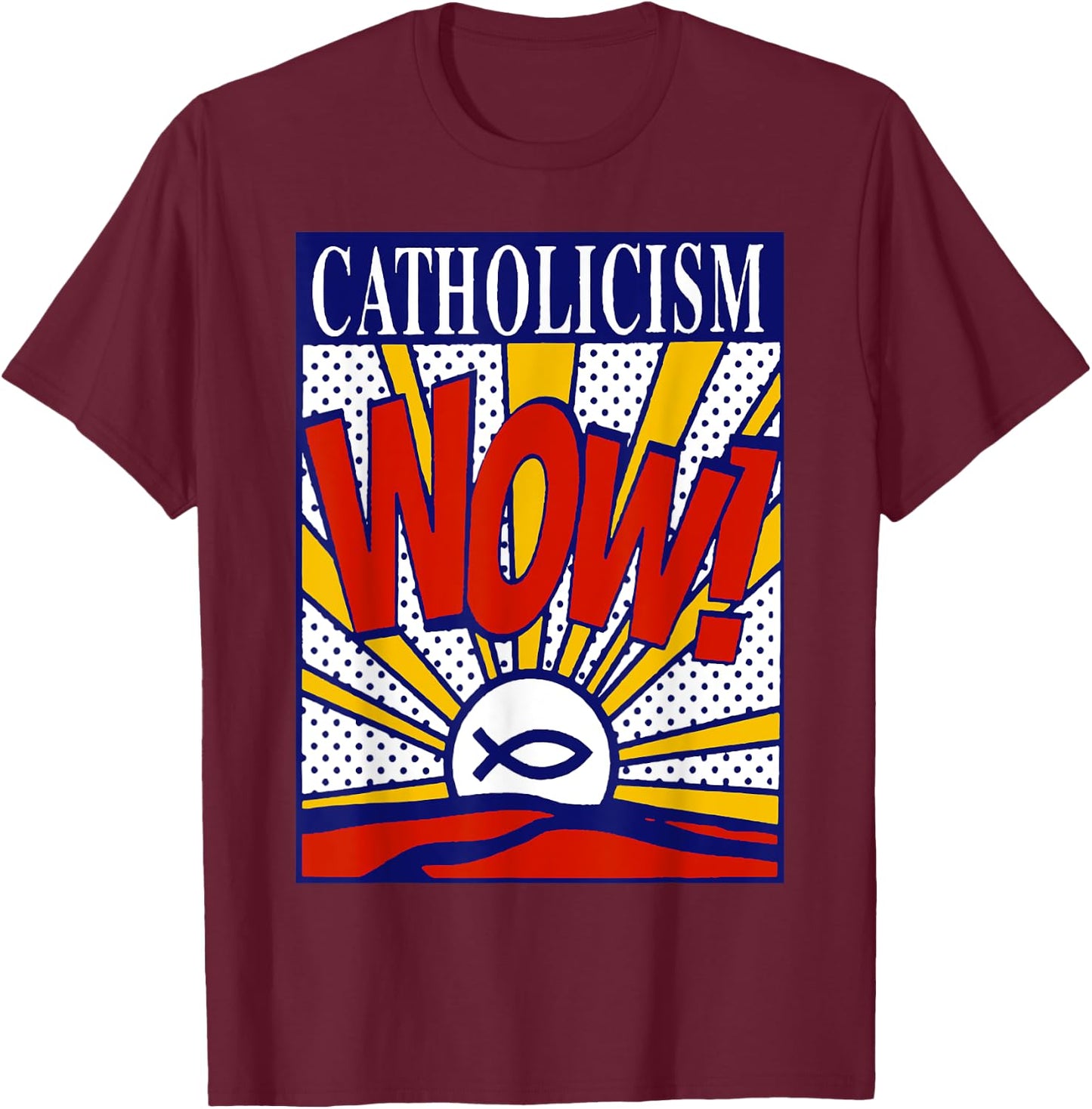 Buddy Christ | Catholicism Wow T-Shirt - T-Shirt | Maroon