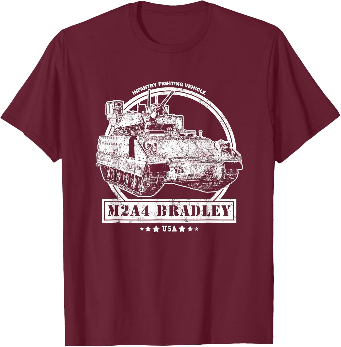 M2A4 Bradley IFV (Infantry Fighting Vehicle) T-Shirt - T-Shirt | Maroon