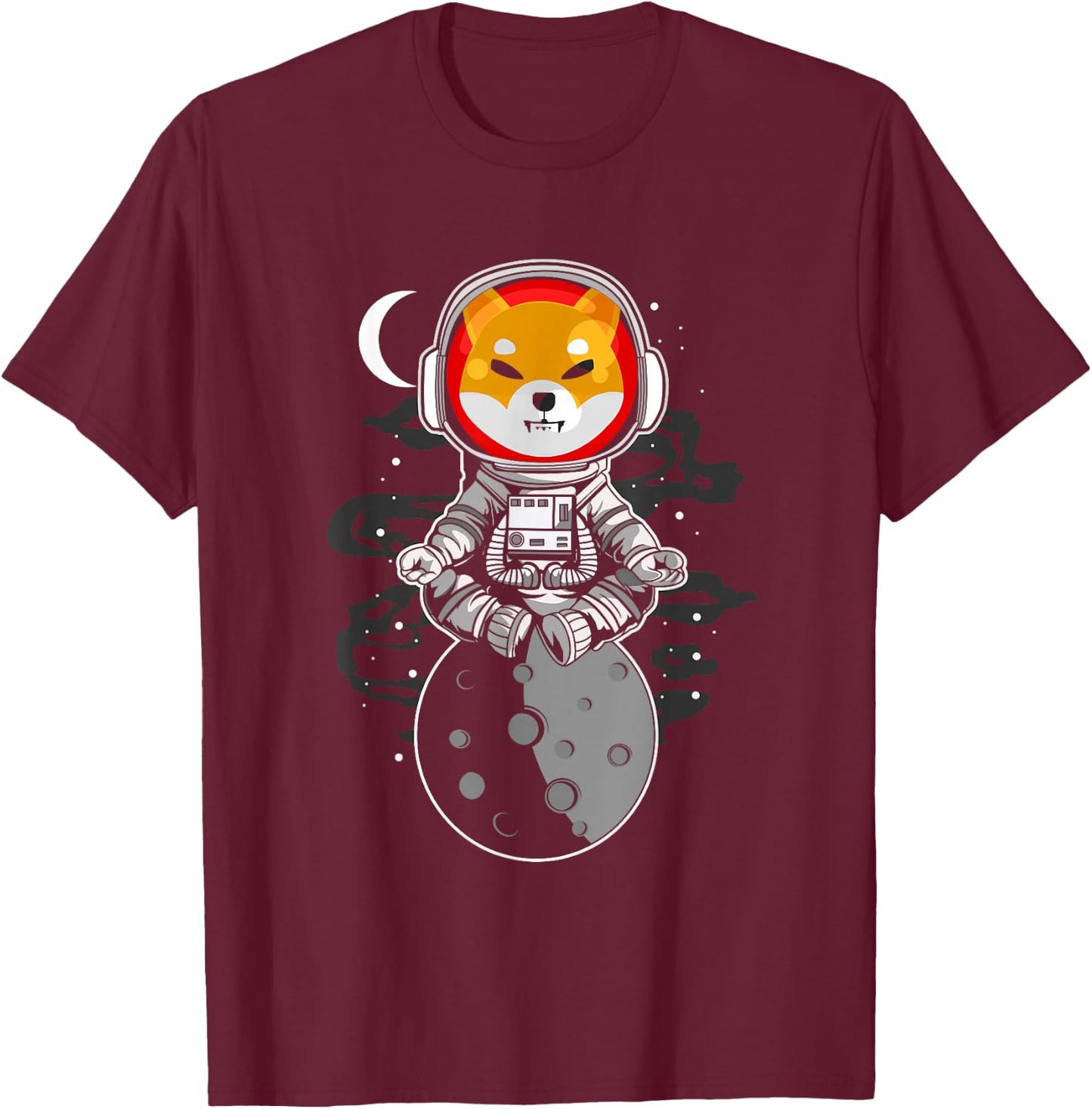 Shiba Inu Spacesuit Moon Shib Army Crypto Token Coin T-Shirt - T-Shirt | Maroon