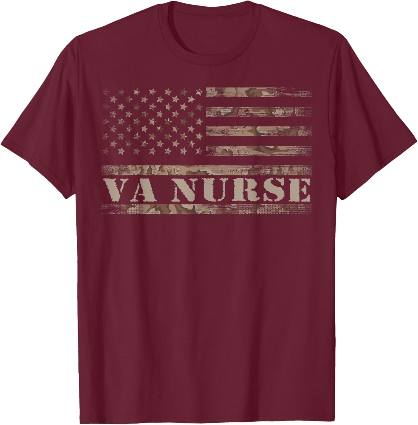 VA Nurse Real American Hero 4th of July US Patriotic Vintage T-Shirt - T-Shirt | Maroon