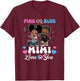 Pink Or Blue Mimi Loves You Black Baby Gender Reveal T-Shirt - T-Shirt | Maroon