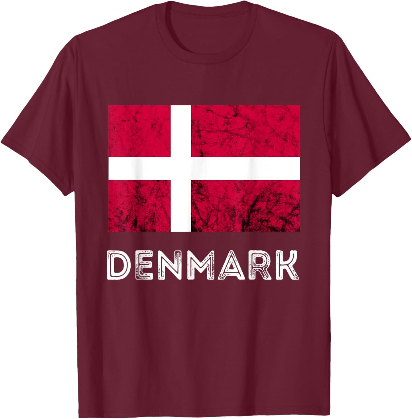 Denmark Dannebrog Danish Flag Dansk Roots Danish Pride T-Shirt - T-Shirt | Maroon