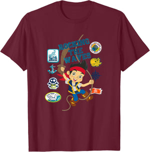 Disney Jake and The Never Land Pirates Rocking The Waves T-Shirt - T-Shirt | Maroon