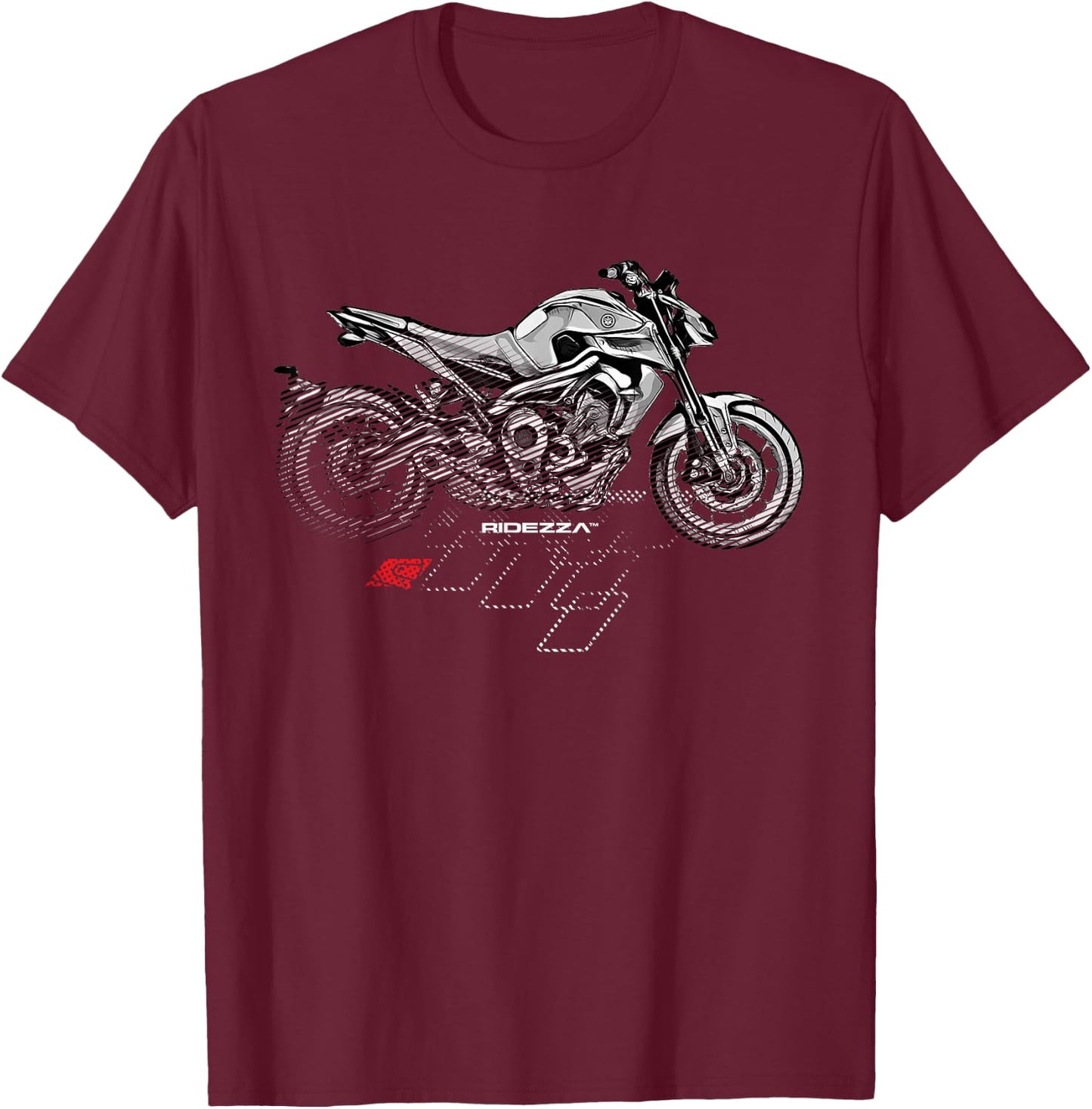 Ridezza SuperGP FZ09 MT09 Motorcyclist T-Shirt - T-Shirt | Maroon