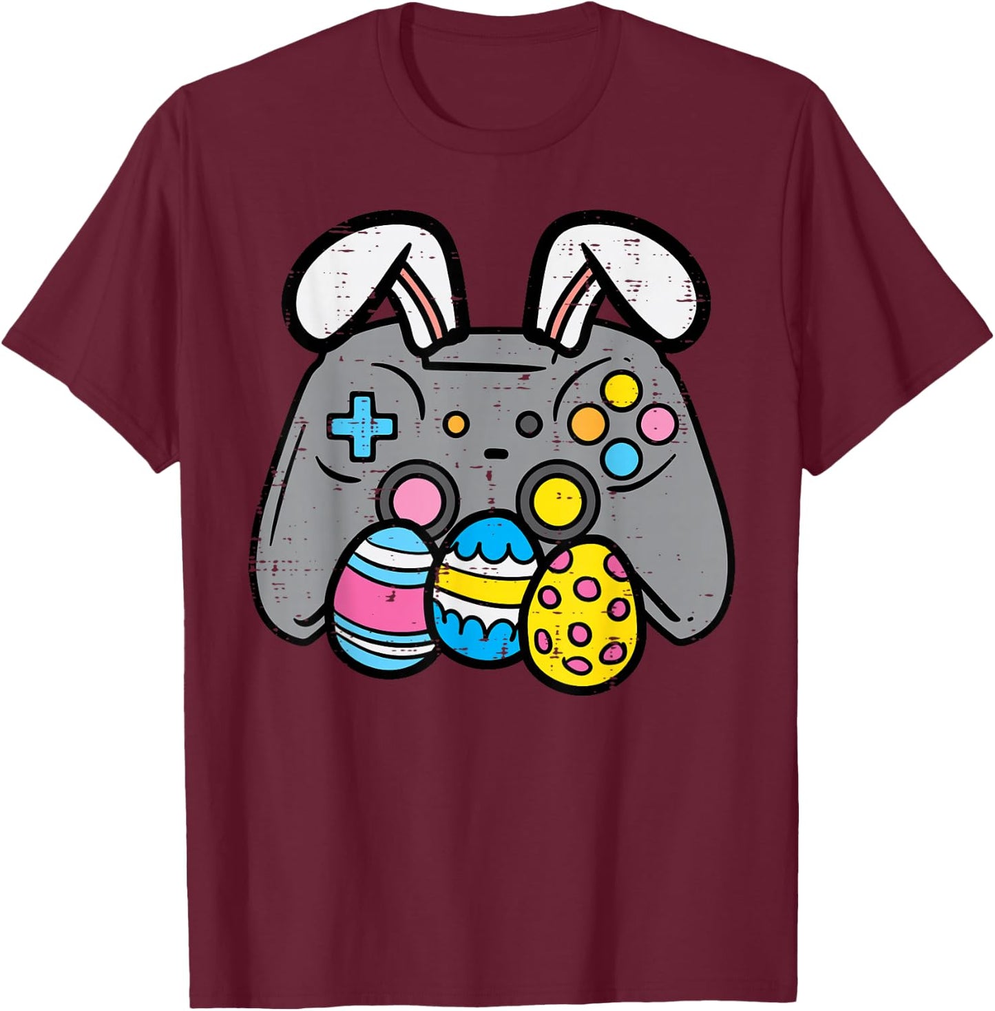 Easter Video Game Bunny Eggs Gaming Gamer Boys Men Teen Kids Small T-Shirt - T-Shirt | Maroon