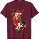 Basset Hound Christmas Light Merry Christmas Winter Gift T-Shirt - T-Shirt | Maroon